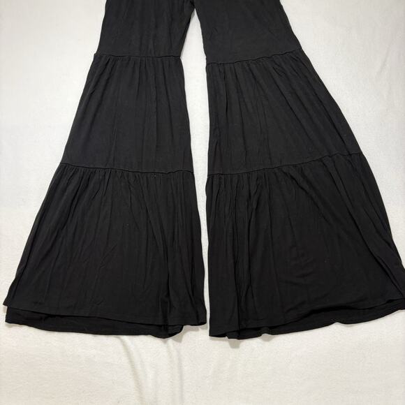 Fashion Nova Women's Medium Wide/Flared Leg Pants Black Stretch Funky Trousers - Picture 12 of 15